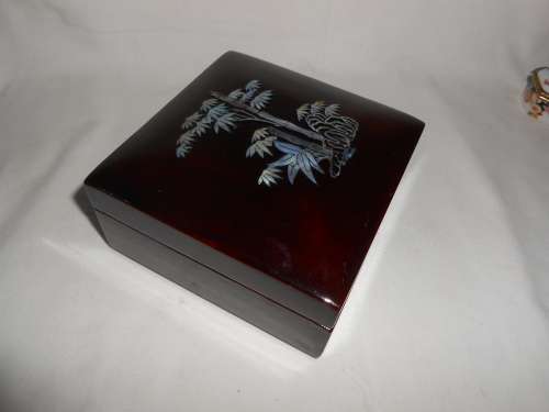 Square Trinket Box with Abalone Inlay