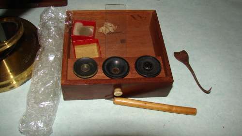 1870 Brass Microscope Baker 244 High Holborn London