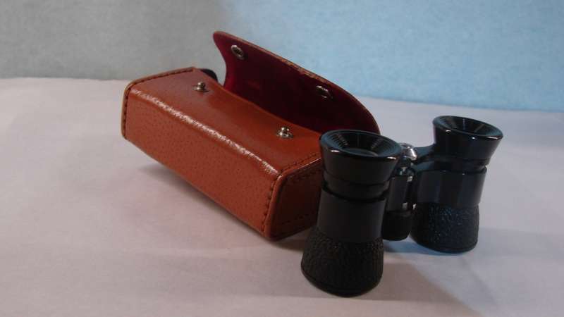 Vintage Carton Japan Opera Binoculars 2.5x Leather Case