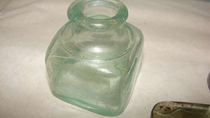SALE Various 7 Glass  Antique Ink Bottles G1