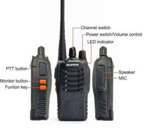 4 x 2-5km Long Range Walkie Talkie Set - Baofeng BF-888S Two-way Handheld UHF Radio