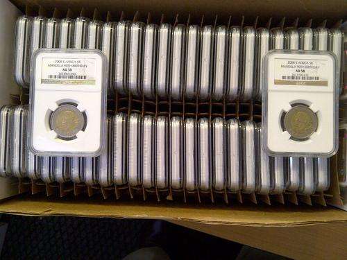 Mandela's Birthday Month Special - 2008 MANDELA R5 AU58 - Bid per coin!!!