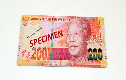 New Mandela R200 Bank Note 8 Gig  USB DRIVE WITH FREE E-BOOKS "10 STANDARD WORLD COIN CATALOG"