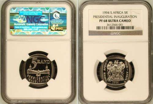 PF68UC Mandela Inauguration Coin -SUPER SCARCE COIN TO GET - DON'T LOSE THIS ONE FOR YOUR COLLECTION