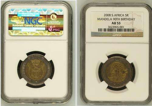 WOW GET THIS COIN WHILE IT IS AVAILABLE AGAIN - NGC GRADED - 2008 Mandela R5 AU53