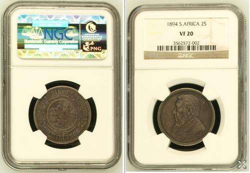 Paul Kruger Z.A.R. 1894 2 Shilling VF20 - Very Scarce coin in this any grade
