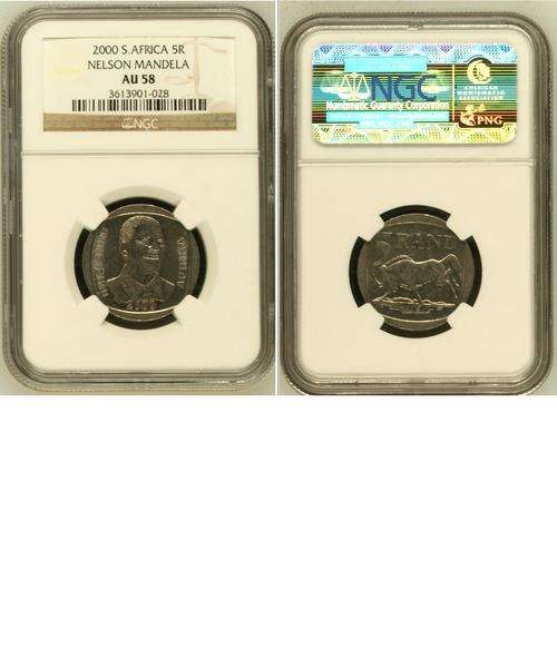 Only 30 available - 2000 Mandela R5 Coins AU58 - Very High Grade