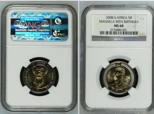 WOW GET THIS COIN WHILE IT IS AVAILABLE AGAIN - NGC GRADED - 2008 Mandela R5 MS68