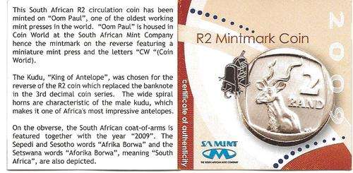 Oom Paul Mint mark R2 2009 MS65 - Very Scarce coin at this moment