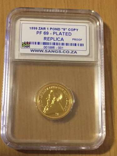 1899 ZAR 1 POND "9" REPLICA PF65