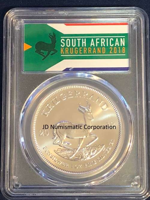 2018 South Africa 1oz Silver Krugerrand MS-69 PCGS (First Strike)