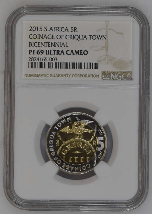 PF69UC -  NGC GRADED - 2015 GRIQUA COMMEMORATIVE R5