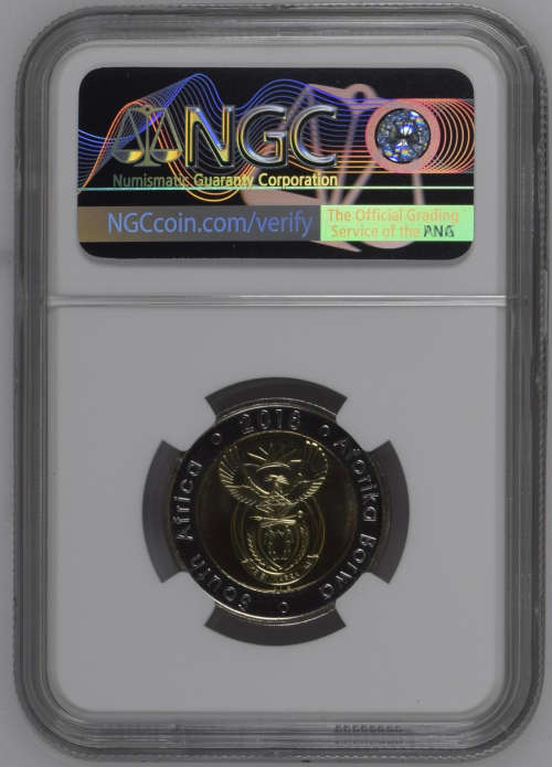 HOT LIMITED EDITION - MS68 - EARLY RELEASE LABELLED  2018 Mandela 100th Birthday Commemorative R5