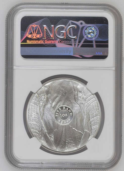 HOT - 2019South Africa Silver R5 Big 5 Elephant MS70 - First Releases