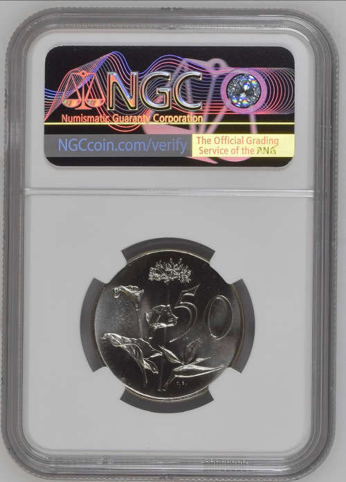 HOT - 1965 South Africa 50c Afrikaans PF68 Second Finest Known