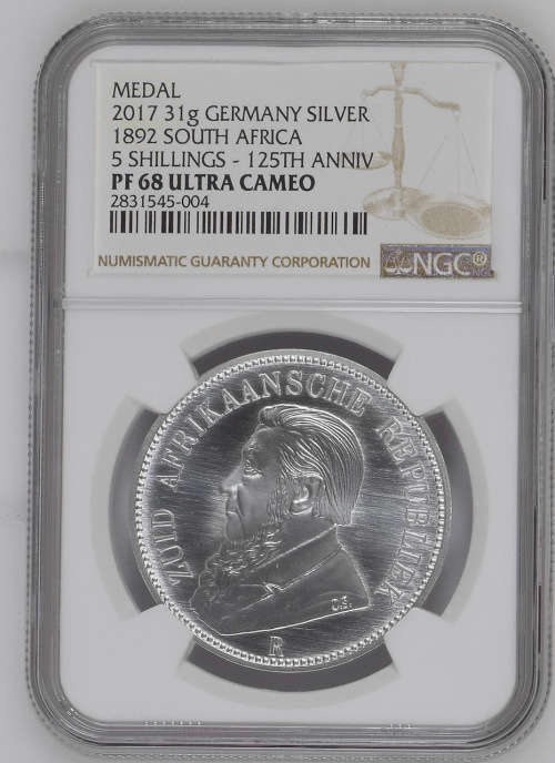 HOT - 1892 5 SHILLING 125TH ANNIVERSARY - FINEST KNOWN PF70UC