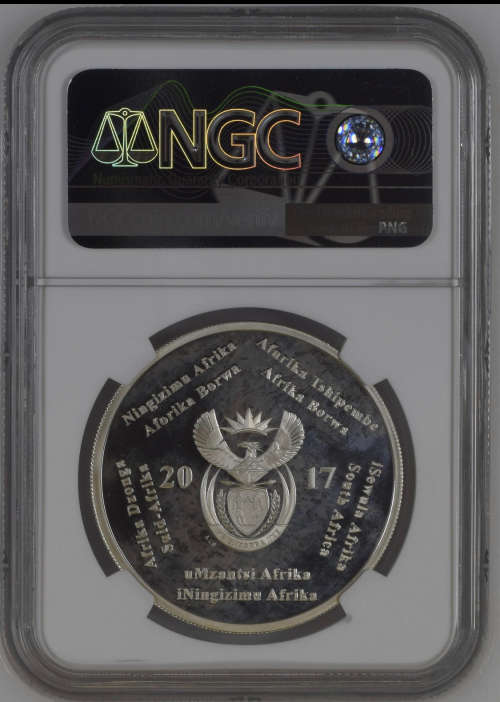 HOT VERY SCARCE 2017 SOUTH AFRICAN SILVER RAND HEART TRANSPLANT PF67UC