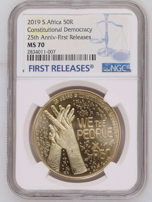 HOT FROM NGC- 2019  Bronze R50 MS70 CONSTITUTION DEMOCRACY  FINEST KNOWN  First Releases