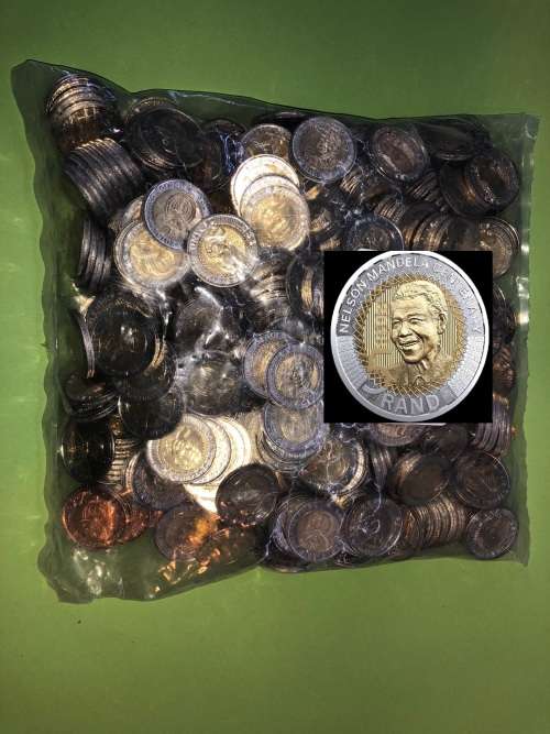 Sealed Bags- 400 coins in each bag o 2018 Mandela 100th Birthday Commemorative R5 Coins Uncirculated