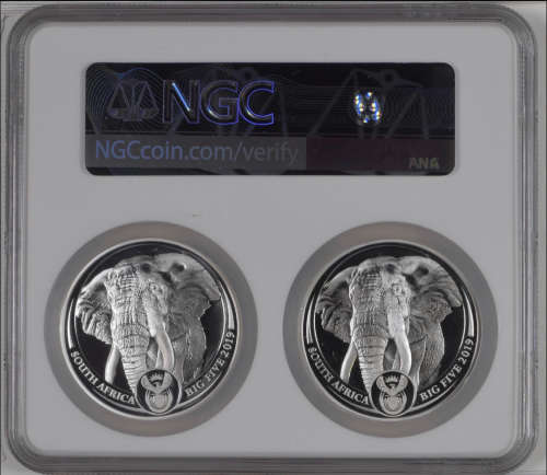 HOT  - 2019  SILVER R5 BIG 5 TWIN PROOF SET FINEST KNOWN - FIRST RELEASES