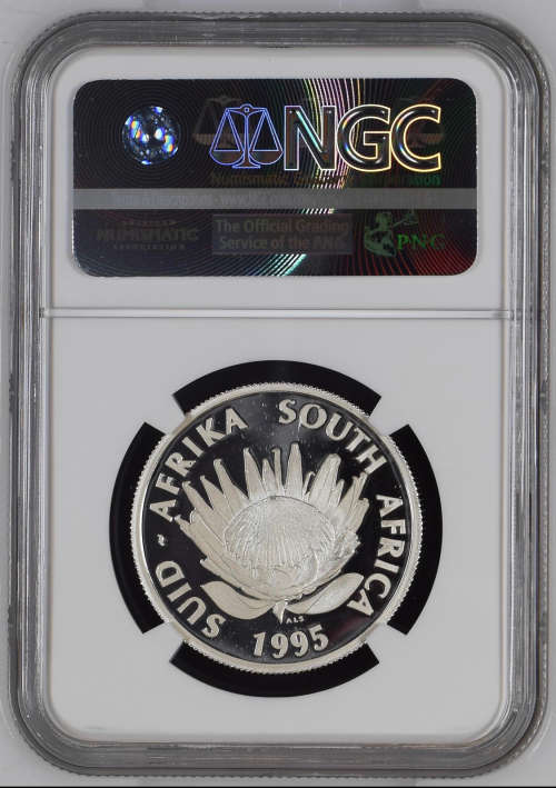 HOT - 1995 South African Train Mirrored Door Silver R1 PF70UC - Finest Known