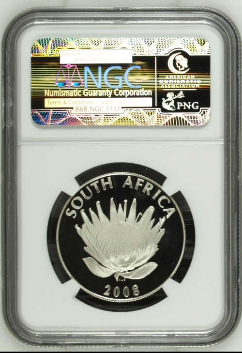 HOT - 2008 South Africa Silver R1 Mahatma Gandhi PF70UC
