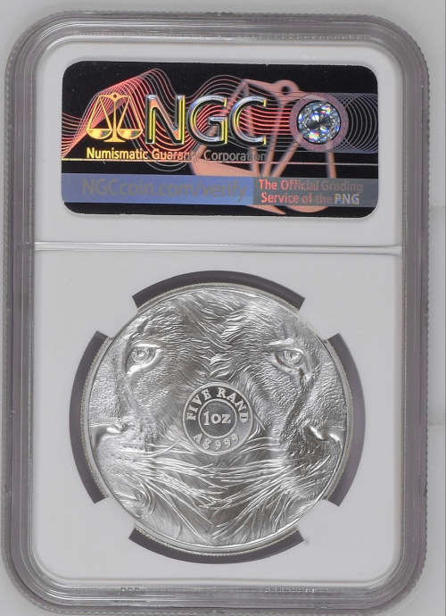 HOT - 2019 South Africa Silver R5 Big 5 Lion MS70