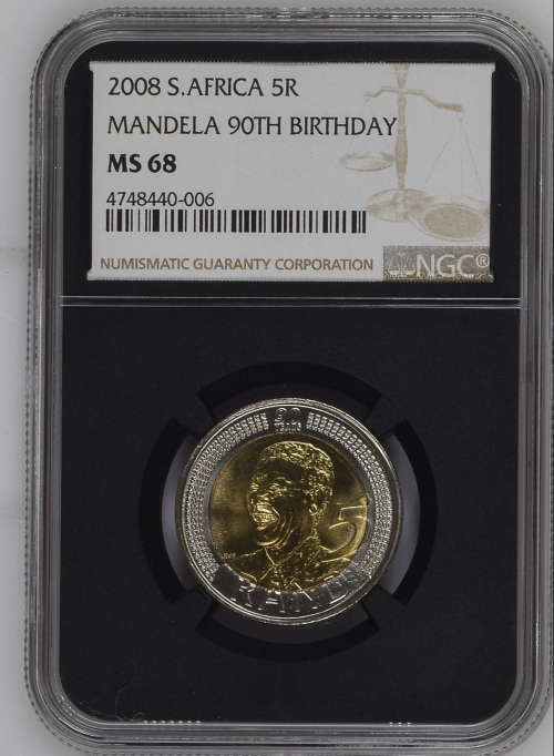 HOT - SECOND FINEST KNOWN - MS68 R5 90th Birthday 2008 - FIRST BLACK SLAB GRADES IN THE WORLD