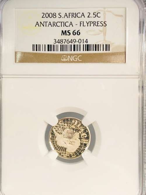 HOT  - 2008  SILVER 2.5C ANTARCTICA - FLYPRESS  MS66