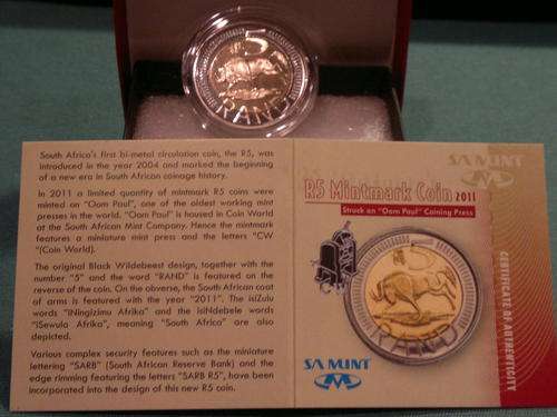 2011 Oom Paul R5 - Brand New from Coin World - THE LAST STOCK OF 2011