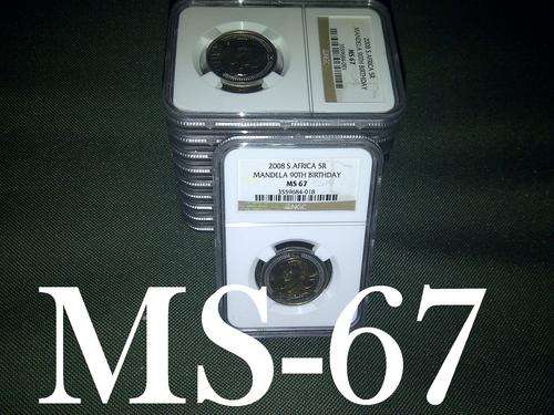 2008 Mandela R5 Coins MS67 - Very High Grade