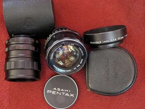 **Fast**M42 Asahi Pentax Super-Takumar 50mm f1,4;Hood + Macro Tubes