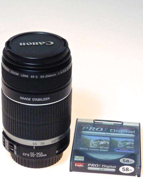 Canon EF-S 55-250mm IS with New Kenko Pro1D UV***Excellent,Stabilised***