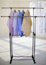 Stainless Steel DOUBLE RAIL - TELESCOPIC Clothes Rack, LARGER than others, see spec's!!!