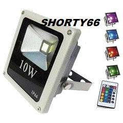 10W LED, RGB, Floodlight, New, Slim Version with Remote!!!