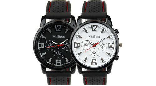Men's Military Pilot Aviator Army Style Silicone Strap Watch
