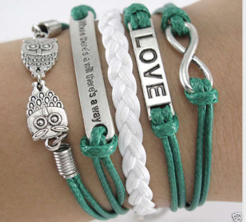 Infinity Love Green Bracelet