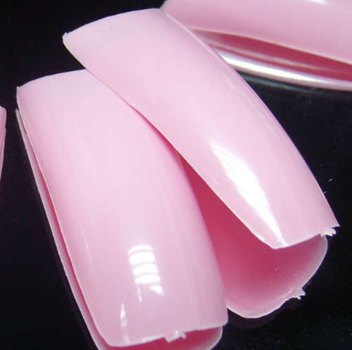 100 Light Pink Nail Tips for Acrylic & Gel Nails