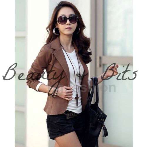TO ORDER: Women's Jacket Coat One Button Long Sleeve Short Suit Blazer