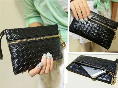 TO ORDER: Women's Black PU Leather Handbag Tote Clutch