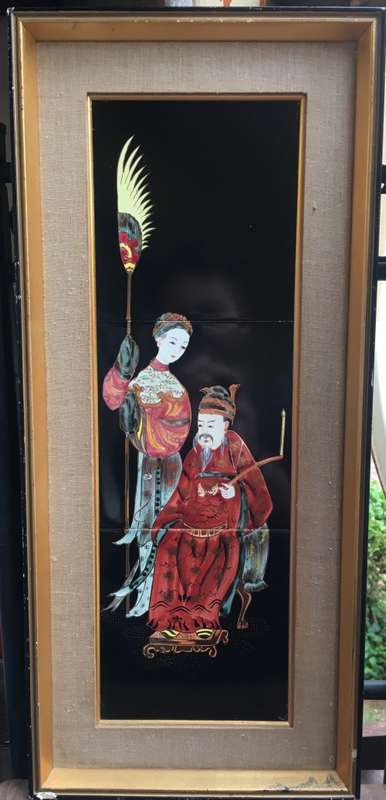 Rare Japanese Handpainted Porcelain Wall Plaque from Lenwile Ardalt