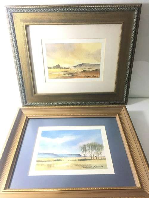A Pair of Original Mini Richard Rennie Watercolours