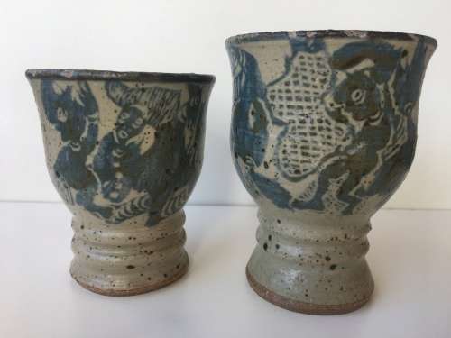 ***RARE ***RORKES DRIFT ART POTTERY MUG SET ****LINDUMASA MABASO LM***