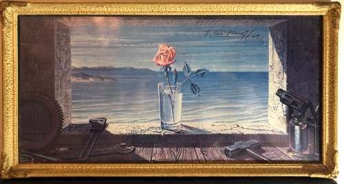 A SIGNED TRETCHIKOFF ROSE IN THE  WORKSHOP FRAMED PRINT