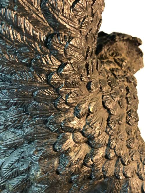 A LARGE BRONZE SCOTTISH SCULPTURE OF AN EAGLE BY ARCHIBALD THORNBURN (1860-1935)