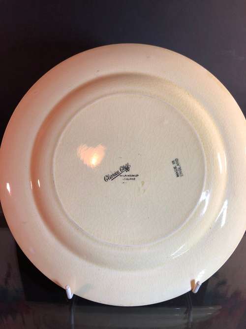 A RARE CLARICE CLIFF FLOWER AGAVE PORCELAIN PLATE CIRCA 1935