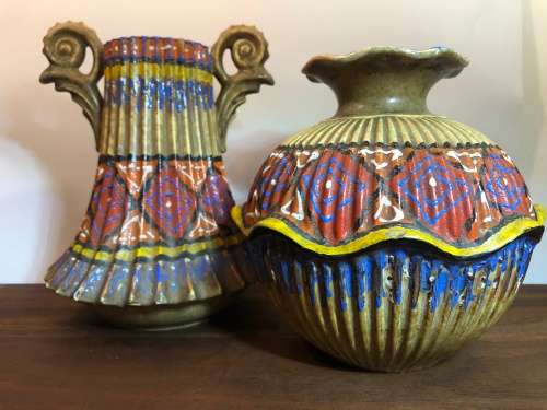 A PAIR OF MEDITERRANEAN FOLK POTTERY VESSELS