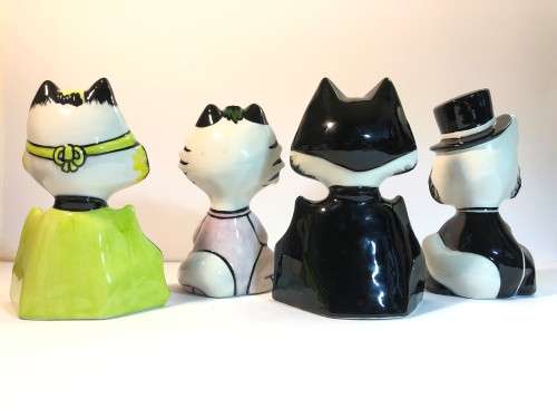 UK POTTER LORNA BAILEY BATMAN INSPIRED PORCELAIN CATS