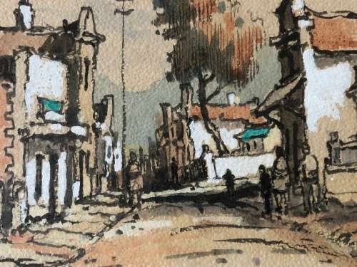 A SMALL DITRICT SIX WATERCOLOUR BY JOHNNIE DE KOCK DATED 1977