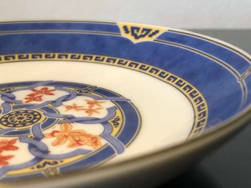 A SMALL FRENCH CHRISTOFLE PORCELAIN BUTTER DISH